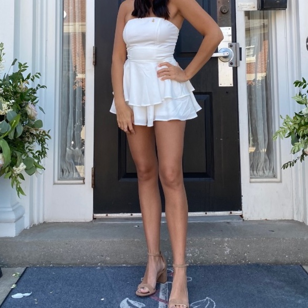 PRINCESS POLLY white ruffle romper